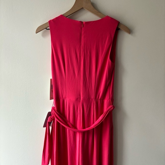 Eliza J Faux Wrap Wide Leg Jumpsuit In Strawberry XS NWT - Picture 6 of 9